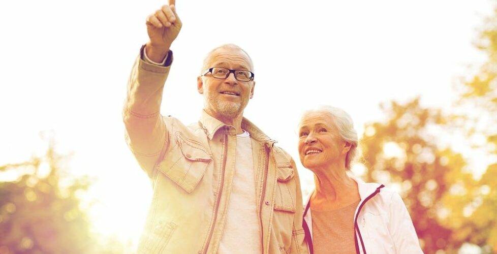senior couple in park