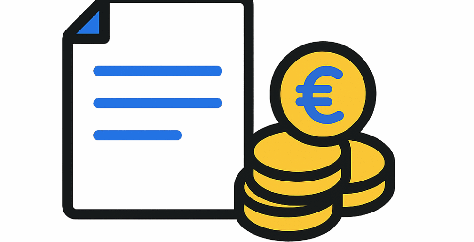 Billet et pièces en euros