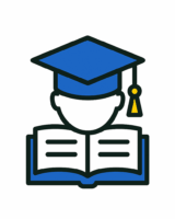 Icône de diplômé avec livre Icône de diplômé avec livre