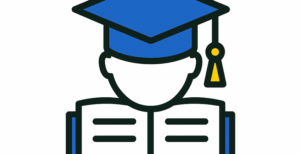 Icône de diplômé avec livre